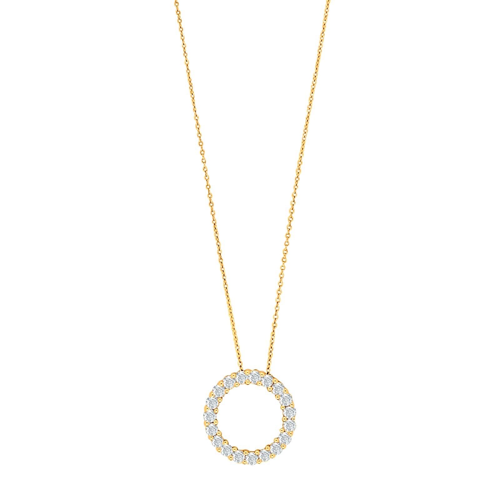 14ct. goldnecklace w/circle dia. 0.495ct W/SI