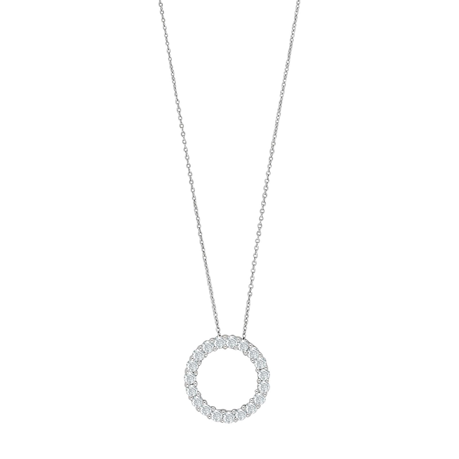 14ct. whitegold necklace w/ circle dia. 0.495ct W/SI