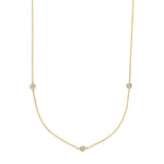 14ct. gold necklace w/3 x dia. 0.01ct W/SI