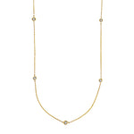 14ct. gold necklace w/5 x dia. 0.02ct W/SI
