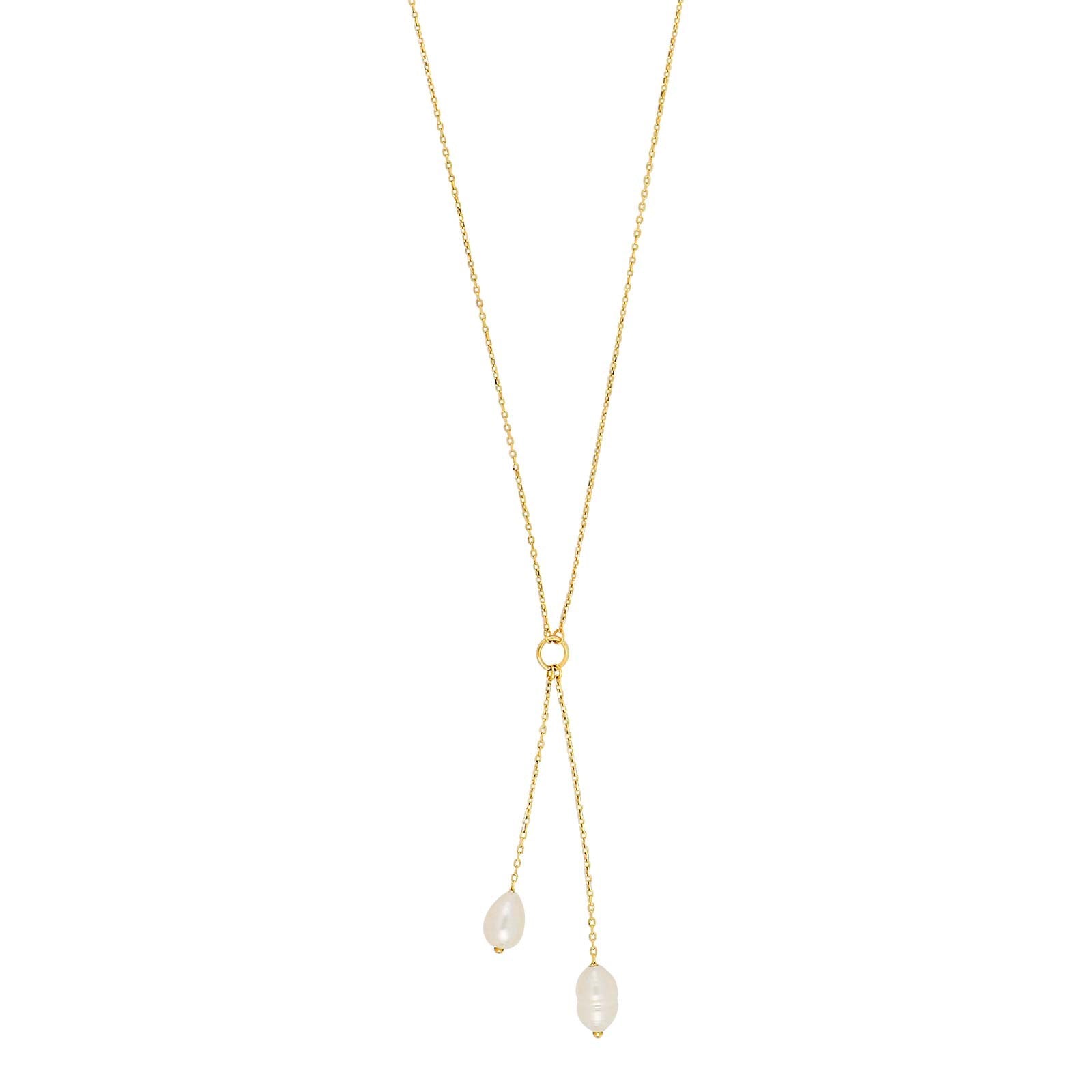 8ct. gold necklace w/2 freshwaterpearls
