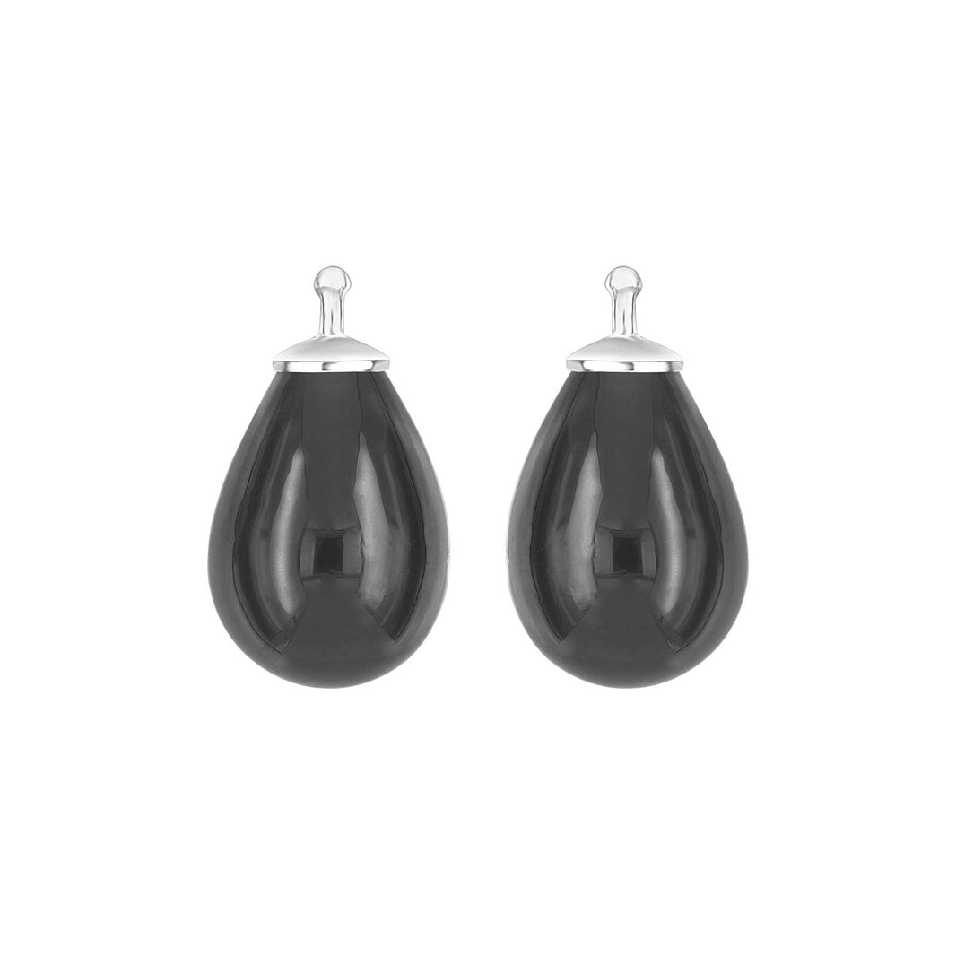 Bøhmisk kvartsglas dråbe farve98 m/rh sølv - par