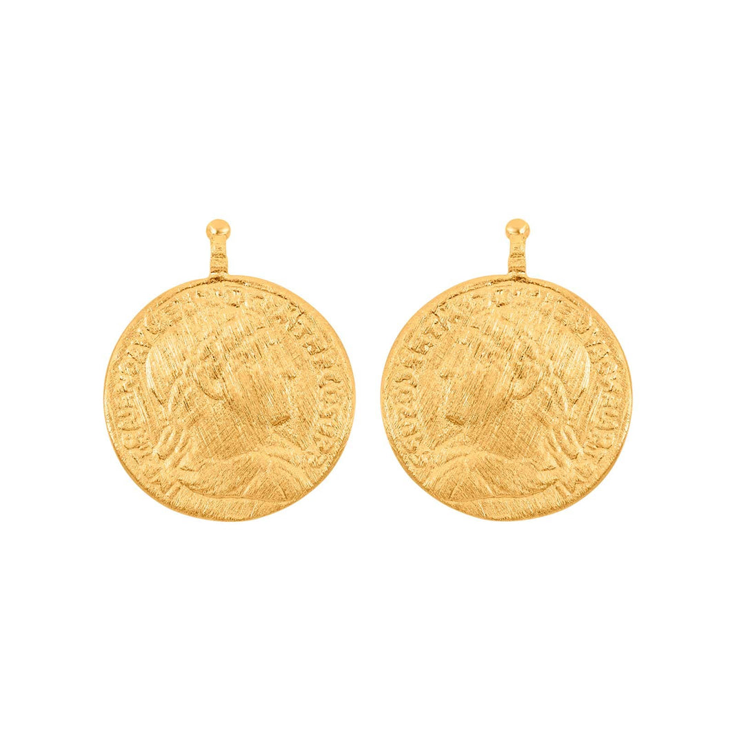 Sølv mat system-vedhæng mønt 16x16mm