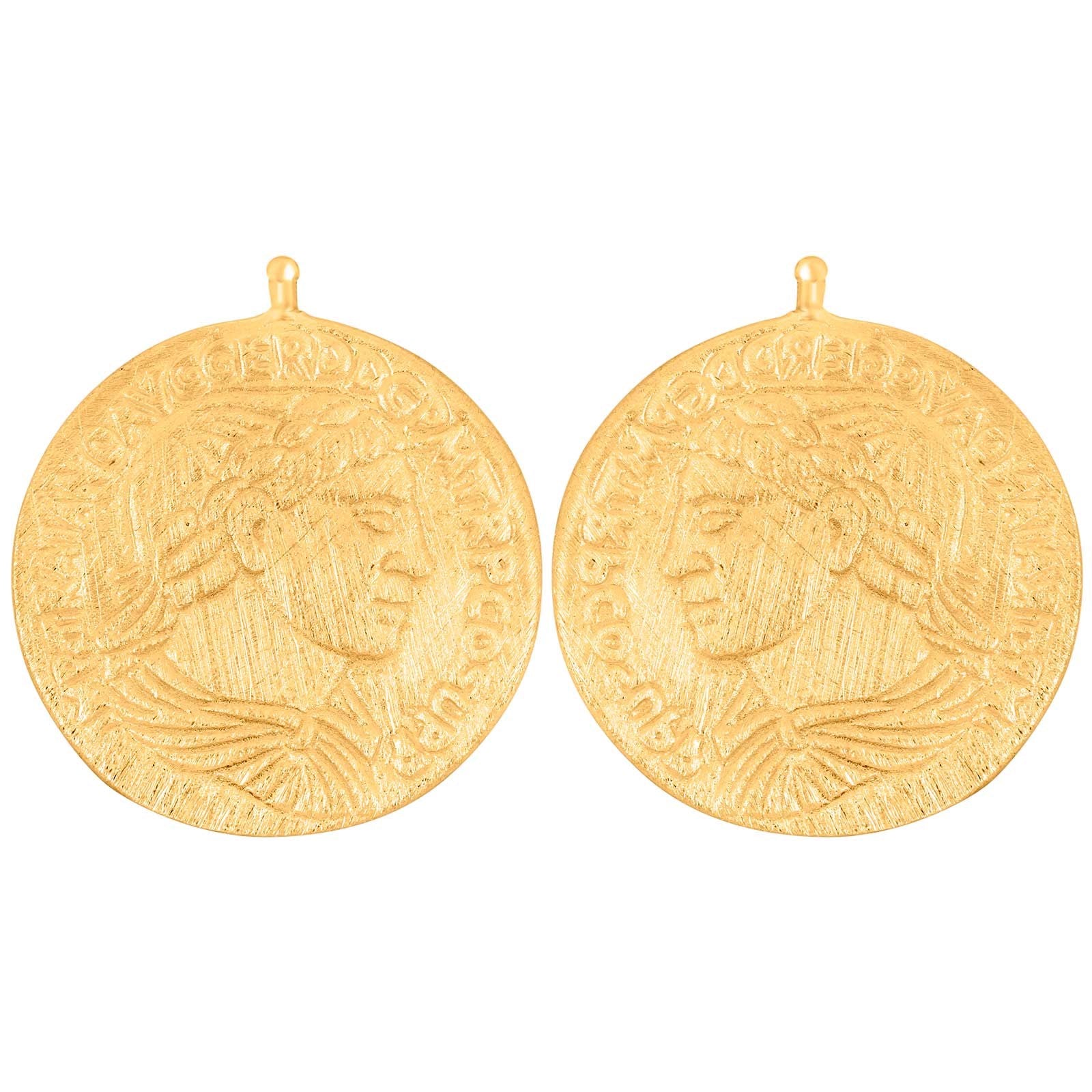 Silver matt system pendant coin 23x23mm