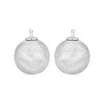Rhod. silver system-pendant 16mm mat ball - pair