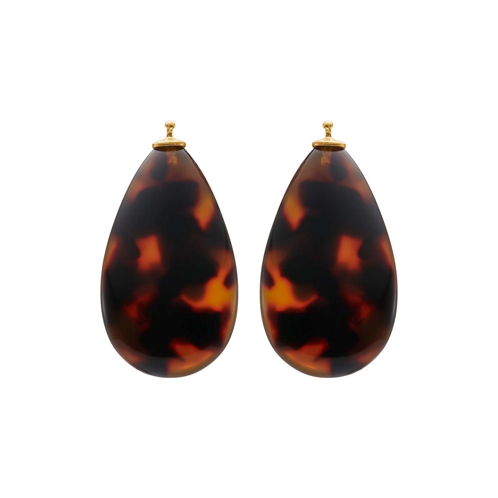 Acetate drops with rhodium-plated silver