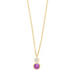 Silver pendant pink cz IDANOR