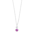 Silver pendant pink cz IDANOR
