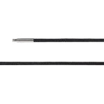 cotton cord black w 925/- bayonet 17,5 in.,2mm, waxed