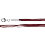 triple cotton cord red, 925/-lobster pol., 17,7 + 2 in.