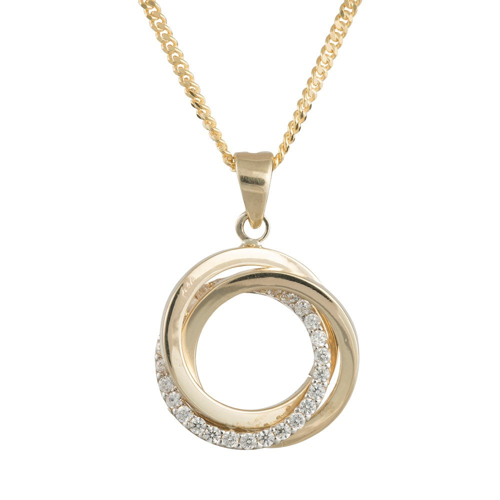 8ct. gold pendant w/cz incl. 8ct. chain