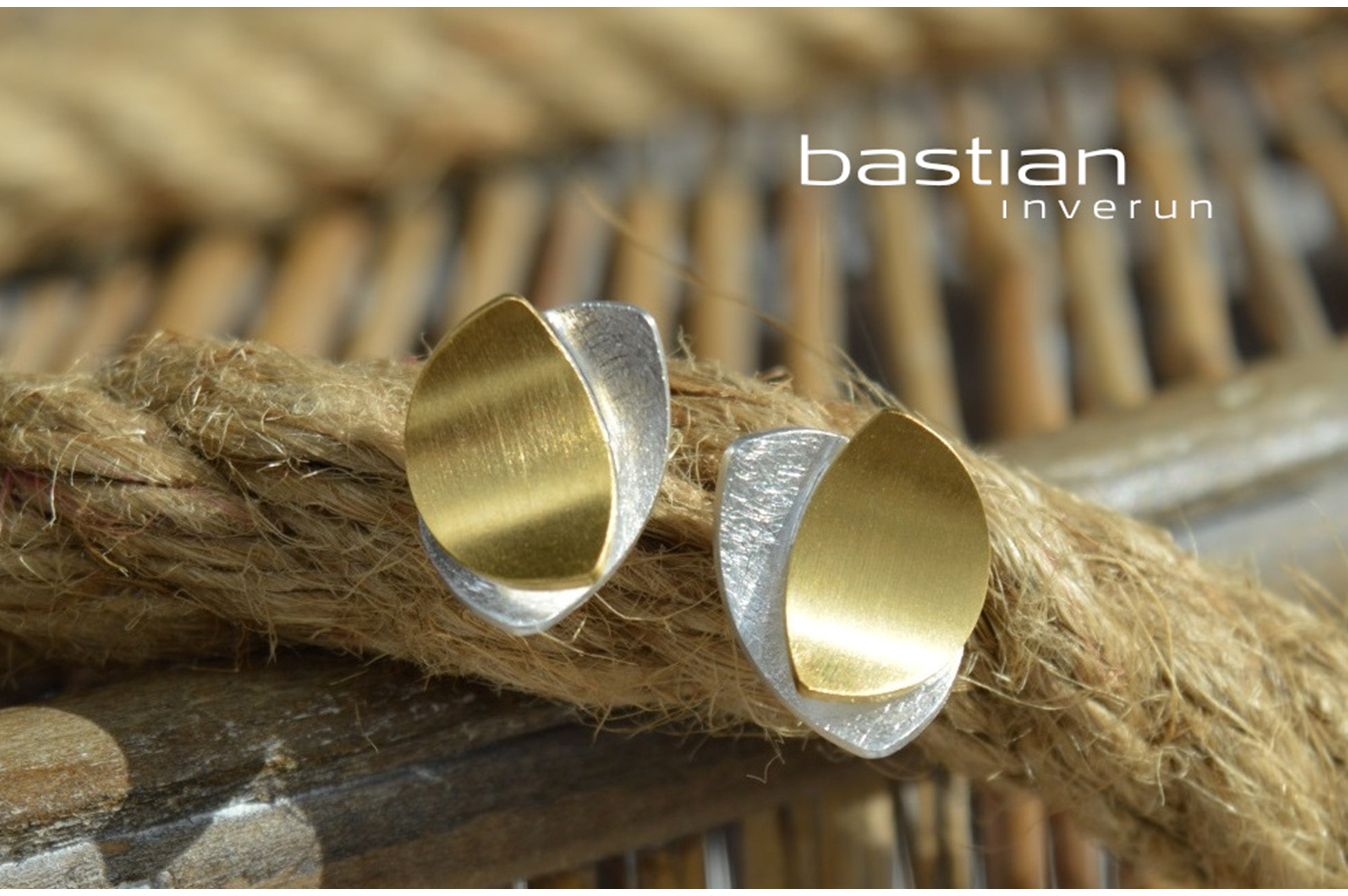 925/- Earrings, partly fg. matte/brushed matte