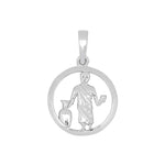 Rhod. silver pendant Aquarius 15mm