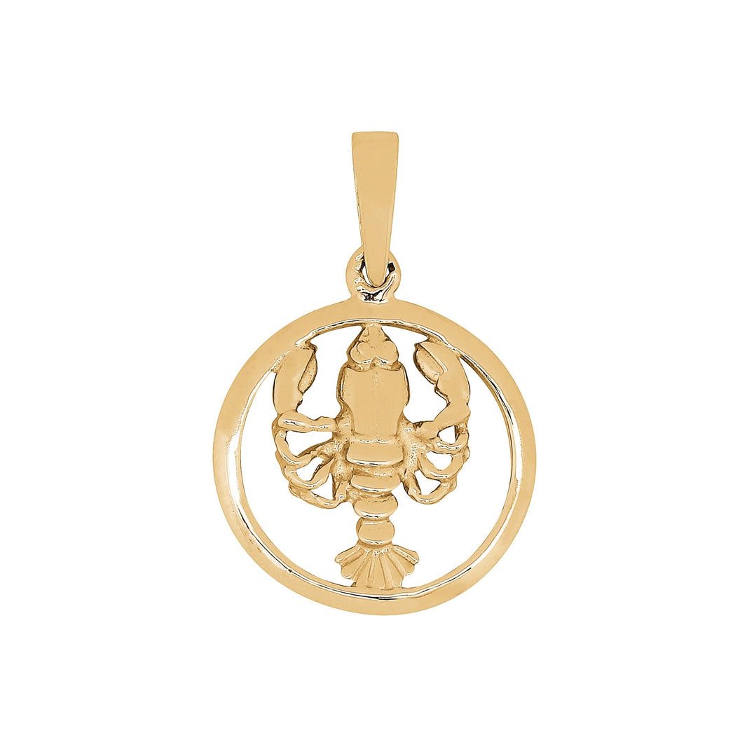 SIERSBØL forgyldt sølv vedhæng KREBSEN 15mm