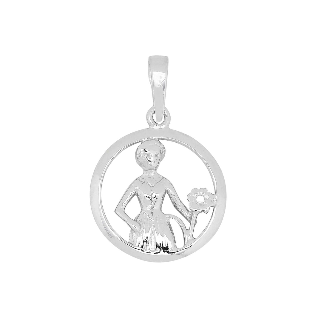 Rhod. sølvvedhæng JOMFRUEN 15mm