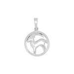 Rhod. silver pendant Capricorn 12mm