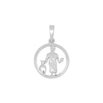 Rhod. silver pendant Aquarius 12mm