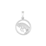 Rhod. silver pendant Aries 12mm