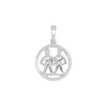 Rhod. silver pendant Gemini 12mm