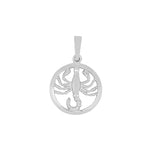 Rhod. silver pendant Scorpio 12mm