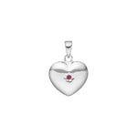 Siersbøl silver rhod. heart w. synt. ruby 20x15mm
