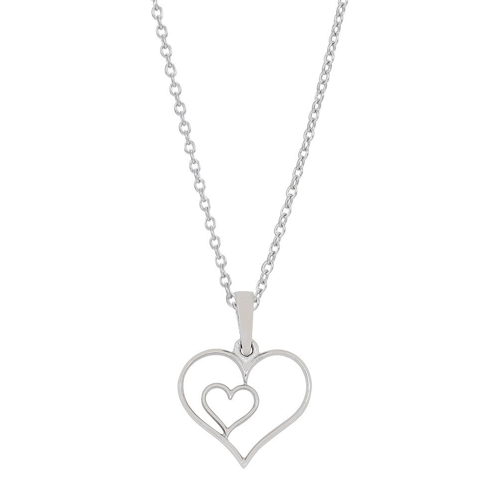 Siersbøl silver rhodium-plated necklace heart 15mm
