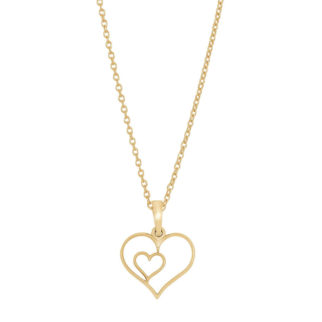 Siersbøl silver Gold-plated necklace heart 15mm
