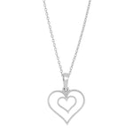 Siersbøl silver rhodium-plated necklace heart 15mm