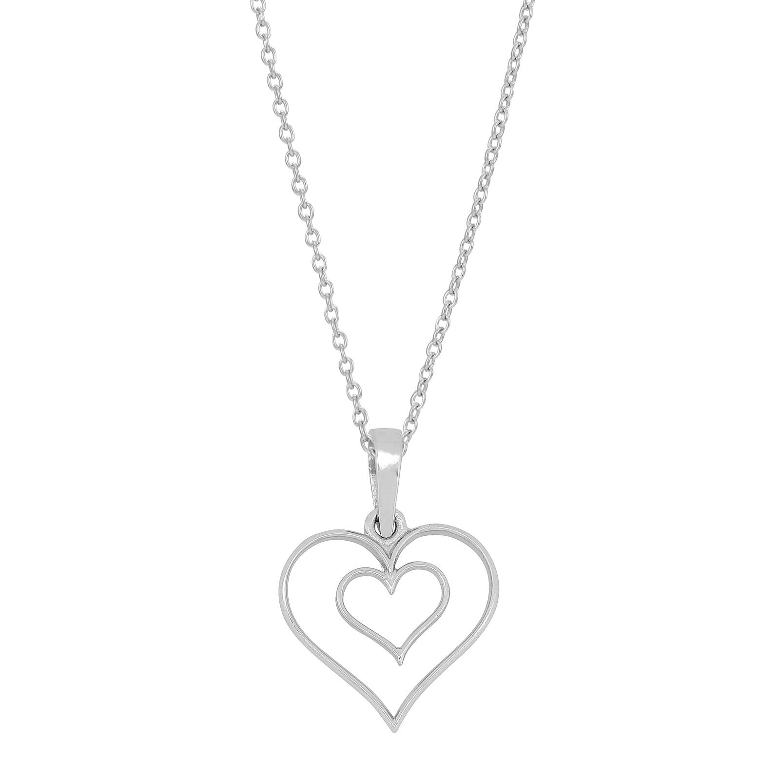Siersbøl silver rhodium-plated necklace heart 15mm