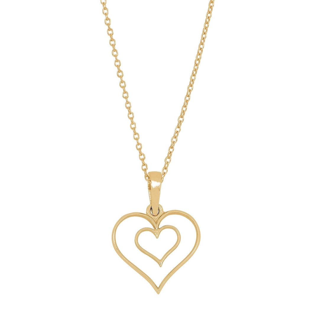 Siersbøl silver Gold-plated necklace heart 15mm