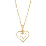 Siersbøl silver Gold-plated necklace heart 15mm