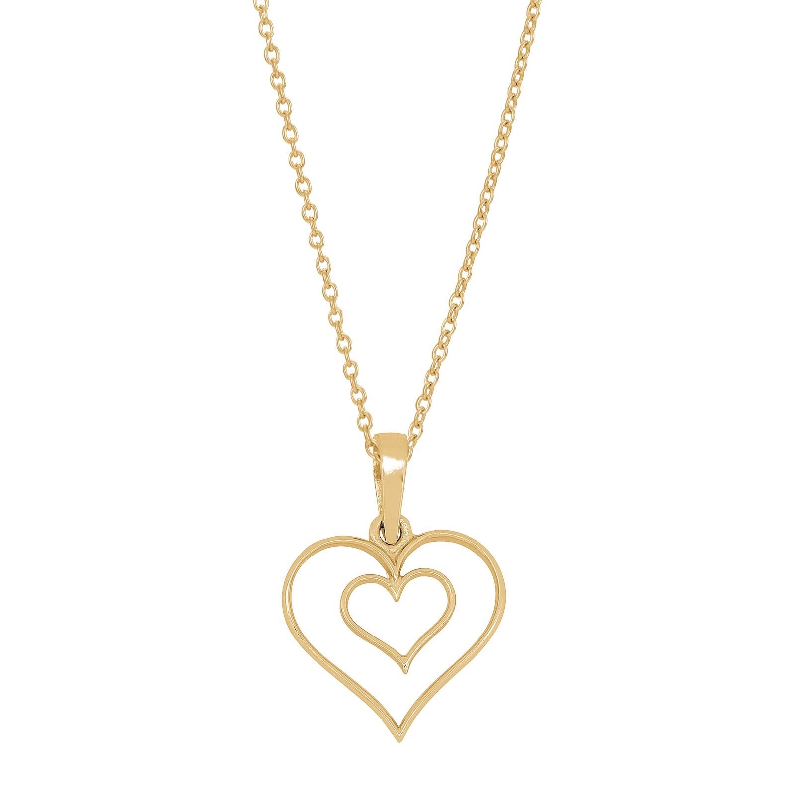 Siersbøl silver Gold-plated necklace heart 15mm