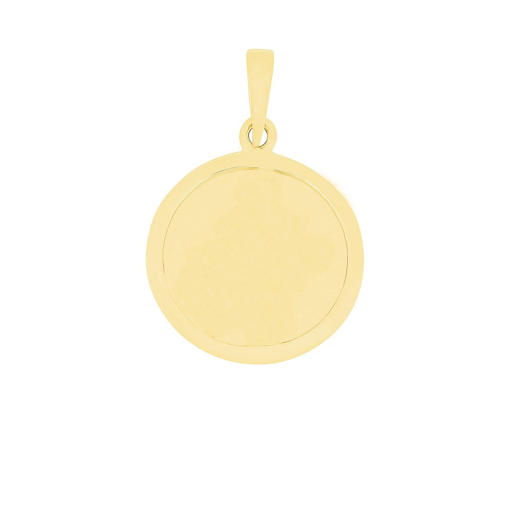 SIERSBØL 14kt. pendant round plate with edge 16mm