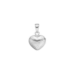 Siersbøl silver rhod. pendant heart 12mm engraving