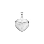 Siersbøl silver rhod. pendant heart 18mm engraving