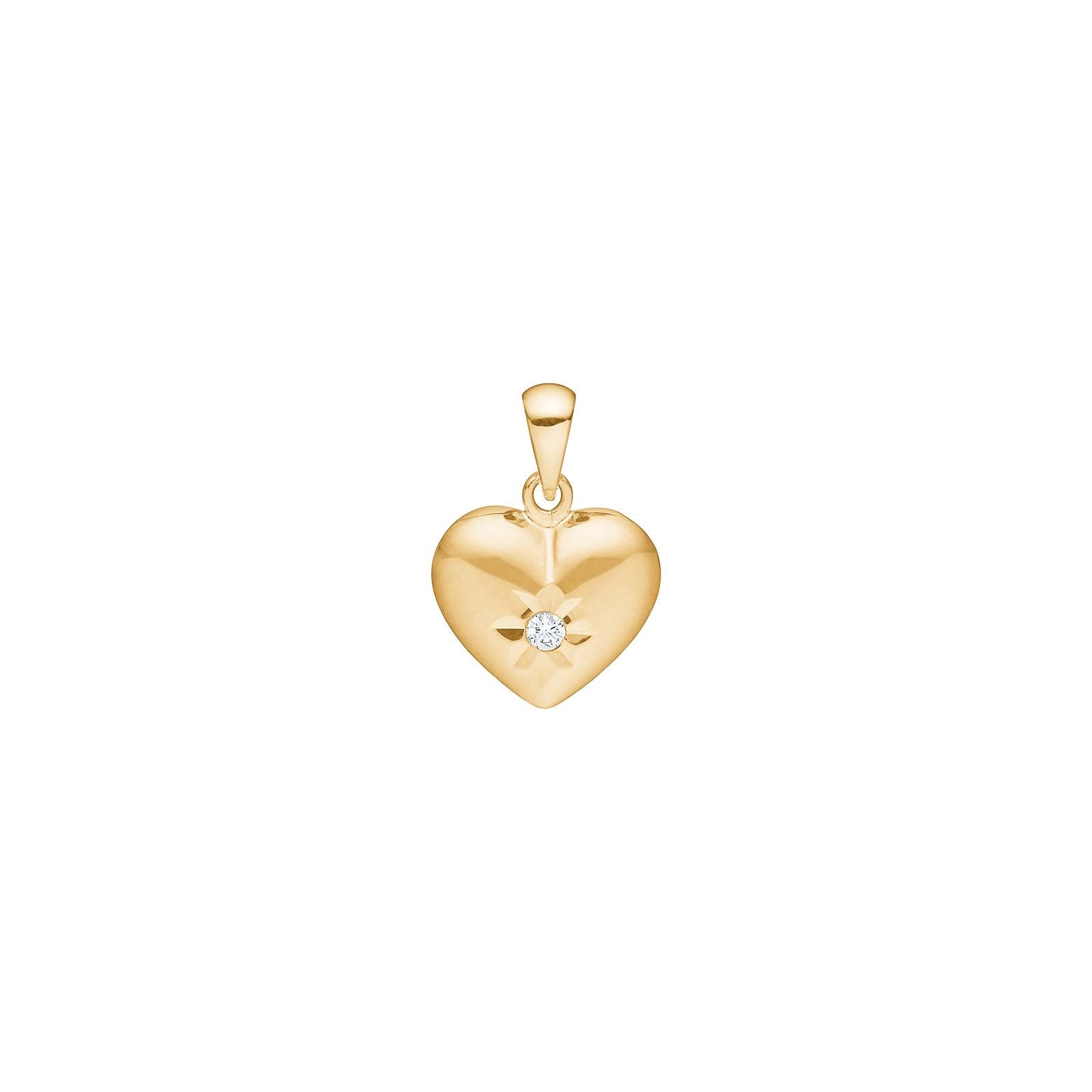 14ct. gold heart w/cz 11mm