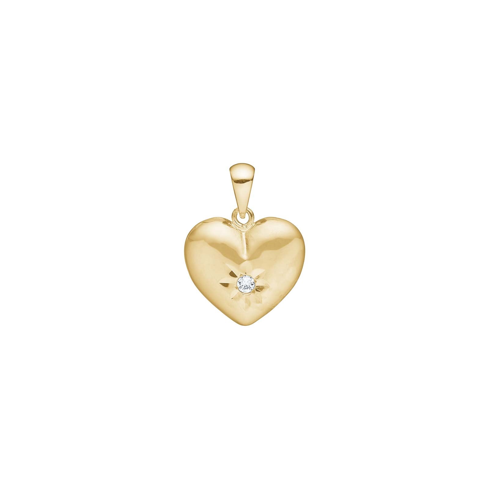 8ct. gold heart w/cz 13mm