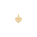 14ct. gold heart w/cz 9mm