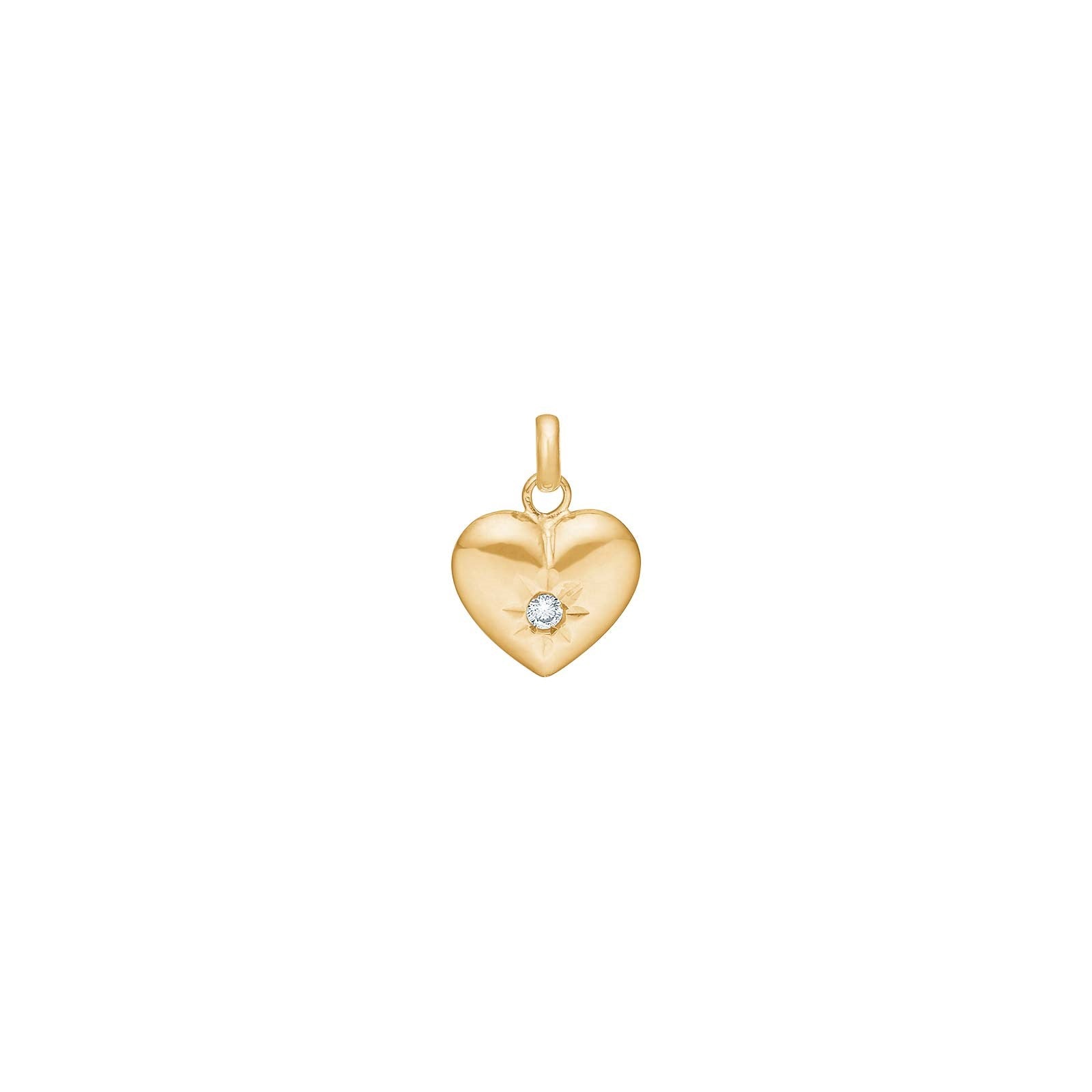 14ct. gold heart w/cz 9mm