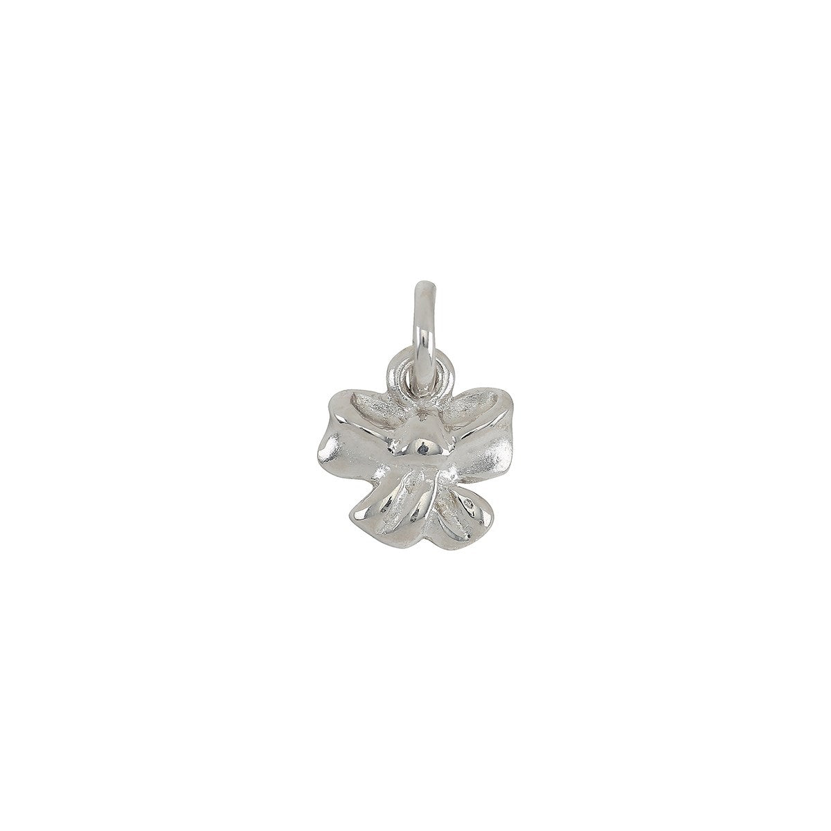 Siersbøl silver rhod. pendant/charm bow 7mm
