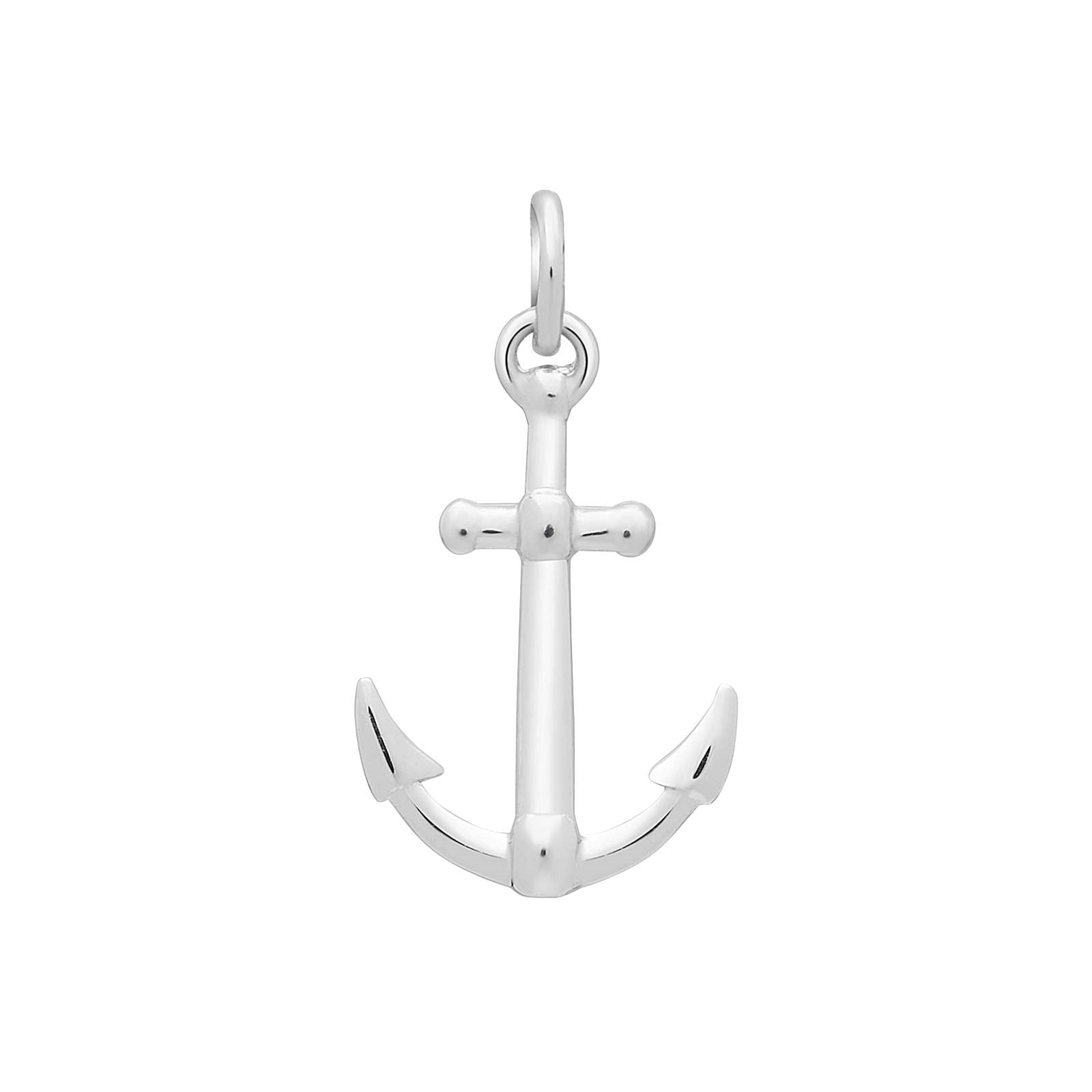 Rhod. silver pendant/charm anker