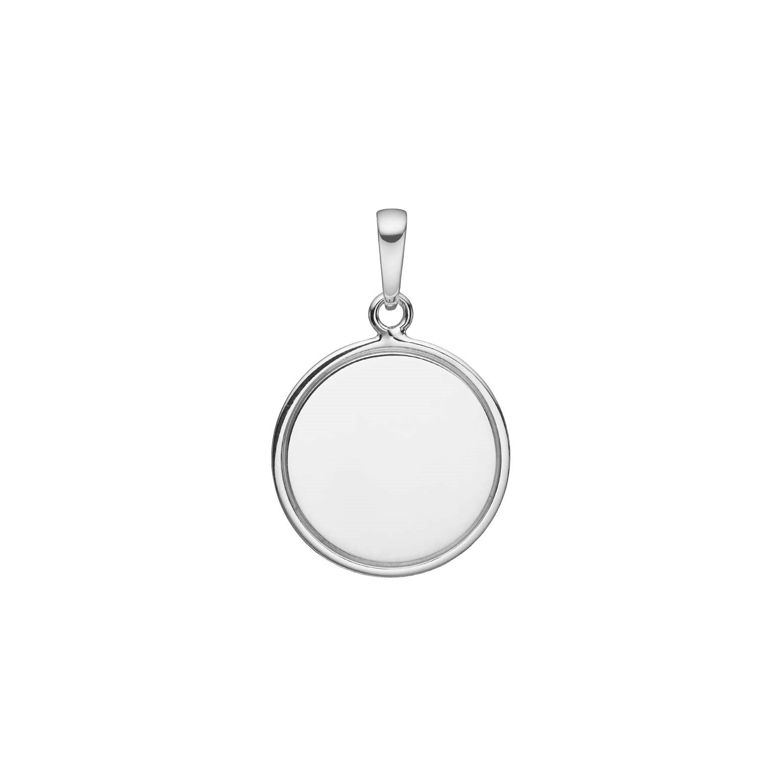 Rhod. silver pendant disc 16mm