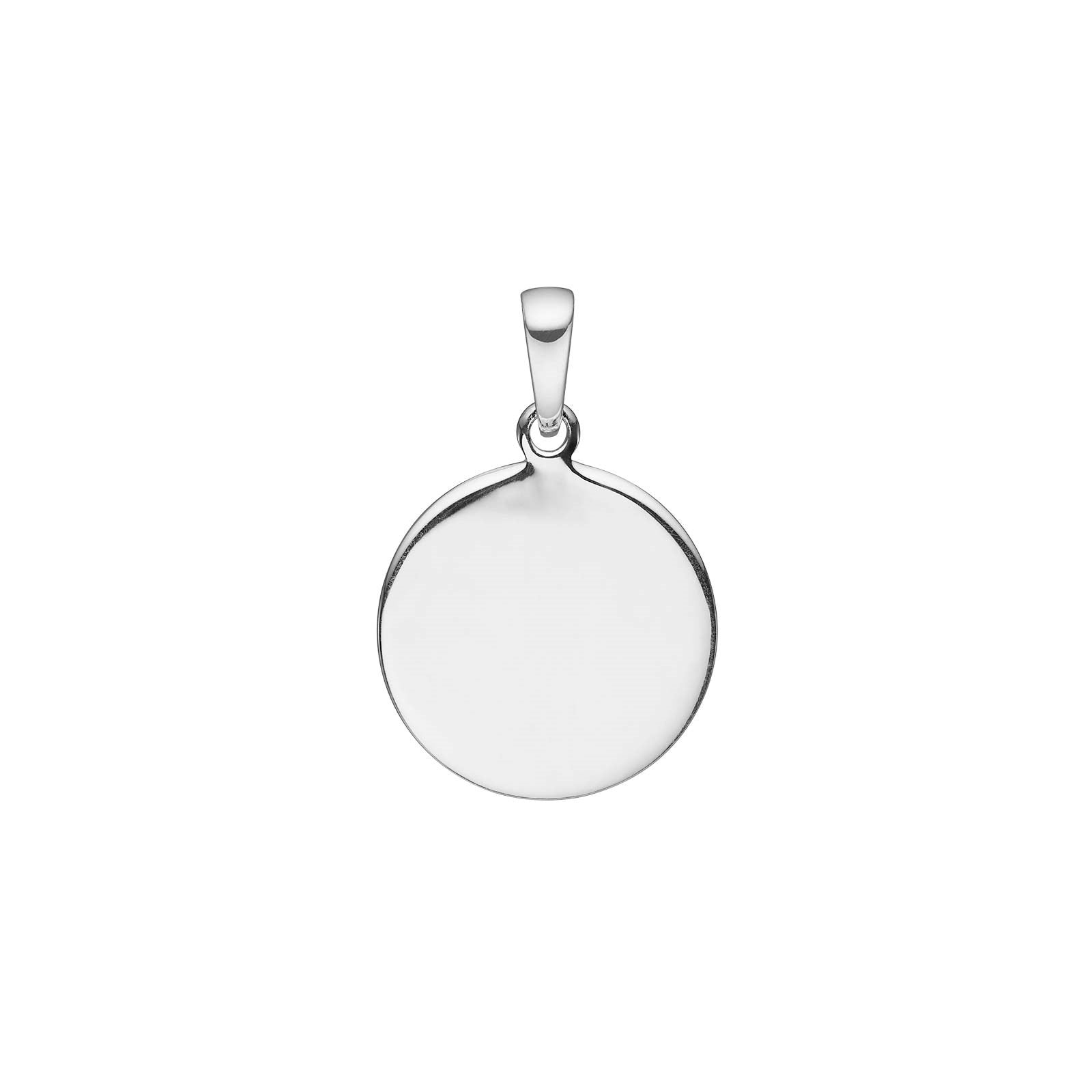 Rhod. silver pendant round plate 16mm