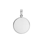 Rhod. silver pendant round plate 20mm