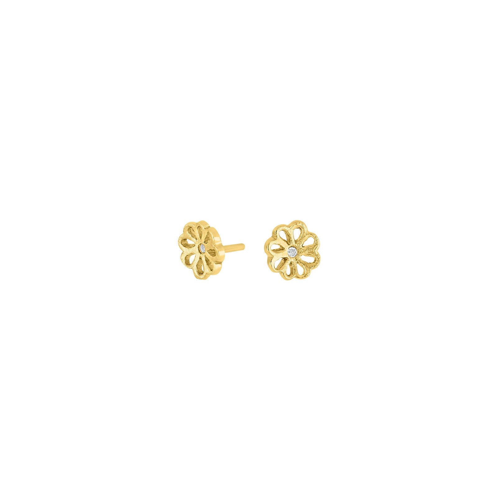 Goldpl. silver earrings w/cz