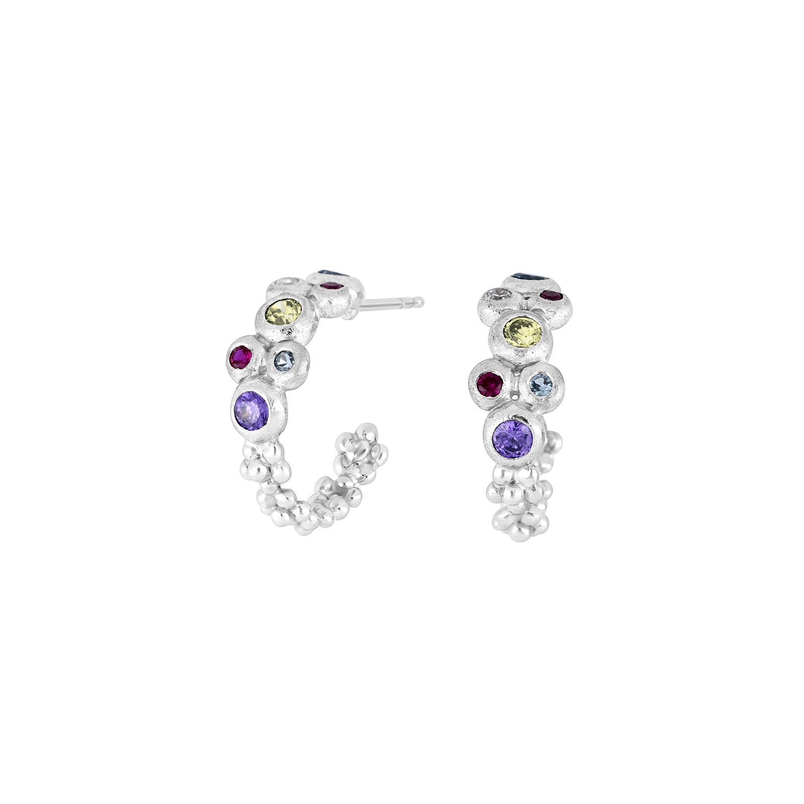 Rhod. silver hoops