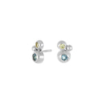 Rhod. silver earrings w/cz