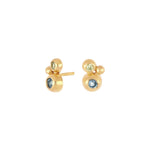 Goldpl. silver earrings w/cz