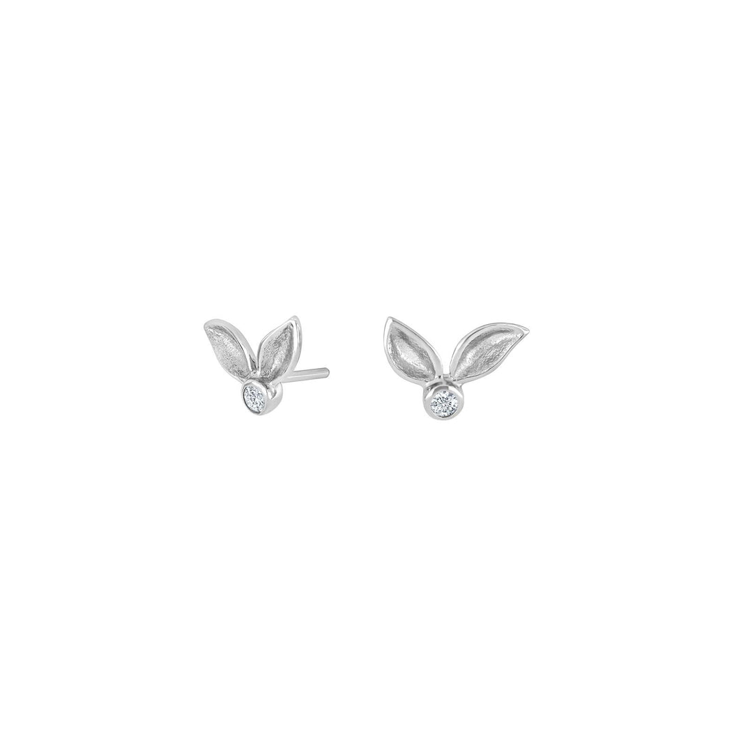 Rhod. silver earrings w/cz