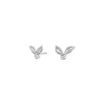 Rhod. silver earrings w/cz